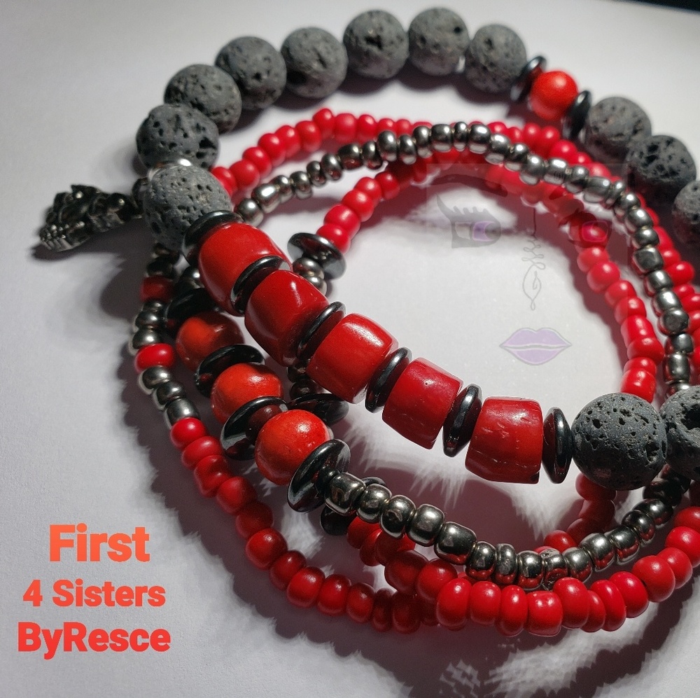 First, Four Sisters Stacked Bracelets